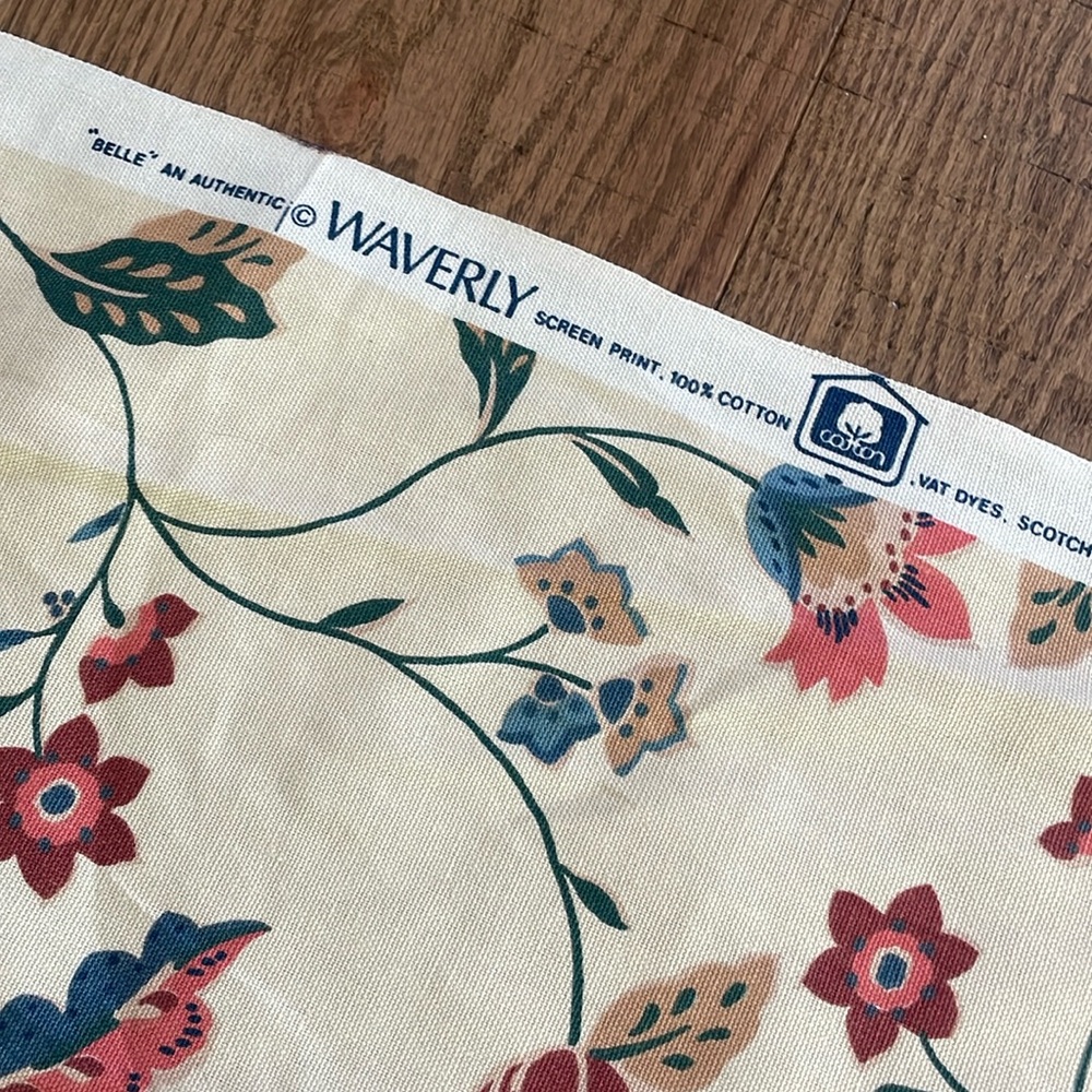 Waverly fabric. "Hometown" and "Belle" 100% cotton